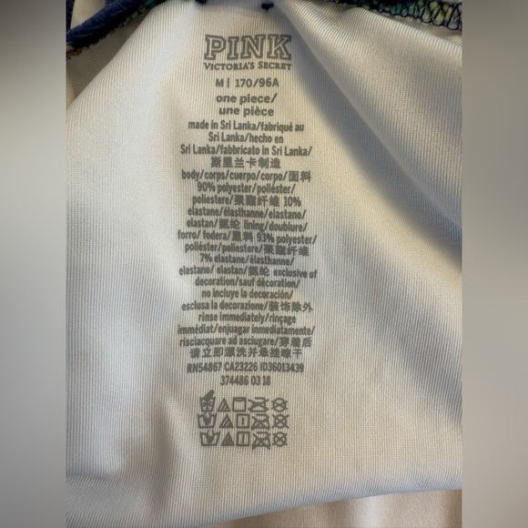 Victoria’s Secret Pink One Piece Cut Out Velvet Hawaiian Print Swimsuit Size Med - Picture 7 of 15